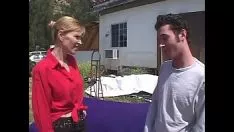Play Blond milf fucked by a youth shirker