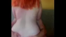 Abspielen Heiße BBW-Rothaarige möchte auf meinen Gummischuh steigen
