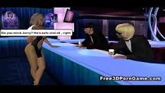 Redare O schiță 3D surprinzătoare, persoana iubită blondă este supusă unui sashay în pisica ei