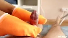 Reproduzir Pov footjob em meias até o tornozelo - gozada nas meias