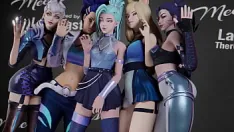播放 3d 无尽 kda 阿卡利在后台性交英雄联盟未经审查无尽
