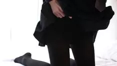 Odtwórz Młodzieżowa pułapka w czarnych rajstopach puchowych, kawaiilegs